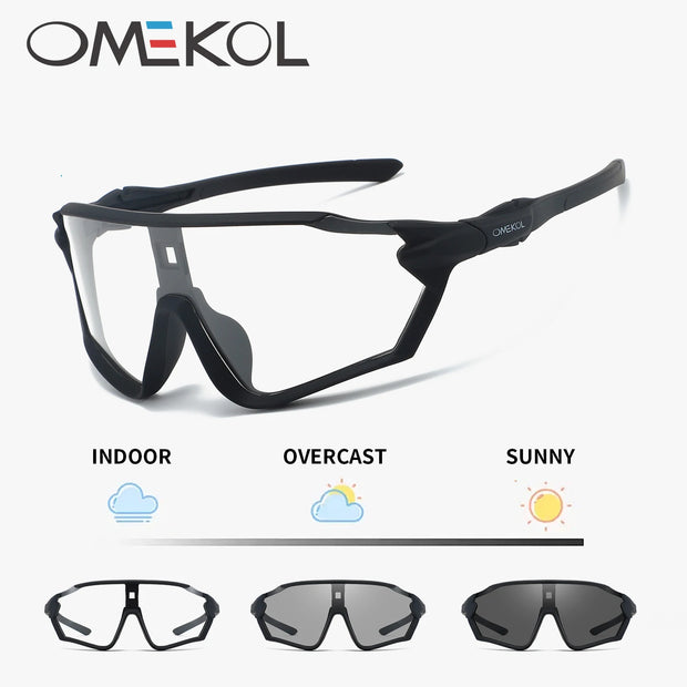 Photochromic Cycling Glasses Sports Bike Sunglasses Men Women Mtb Bicycle Eyewear Baseball Softball Sun Glasses