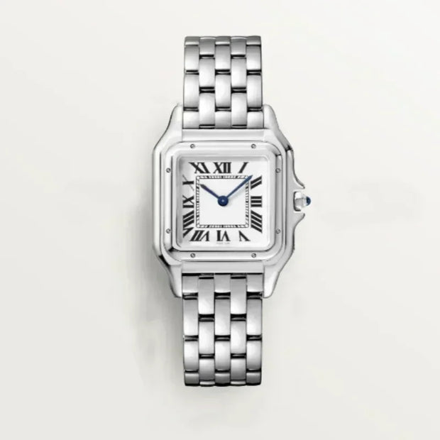 Custom Women Luxury Brand Square Roman Dial Gold And Silver Women's Steel With Diamond Case Quartz Movement Watches