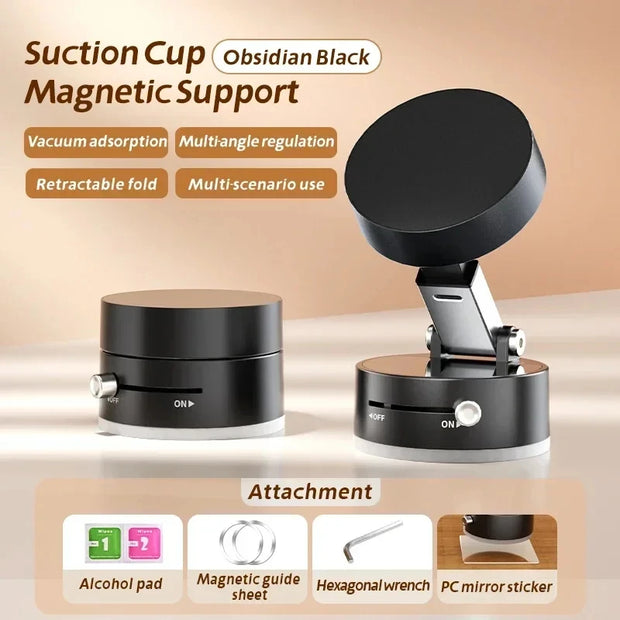 Magnetic Phone Holder Stand, Adjustable & Foldable, Strong Suction Cup, Vacuum Adsorption, Portable Multifunctional Mobile Phone