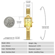 BERNY Gold Watch for Women Mini Square Exquisite Versatile Ladies Watch Luxury Fashion Jewelry Bracelet Wristwatch for Women