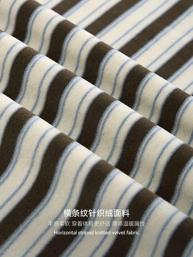 Color Block Streetwear T-Shirt Men's Loose Fit Long Sleeve Striped Top American Style Casual Shirt Crewneck Pullover Fall Winter