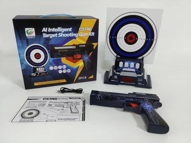 CSTAG AI Target Shooting Competition Laser Pistol Set Intelligent Scoring Game Indoor Outdoor Sports Game Kids Boys Toy Gift