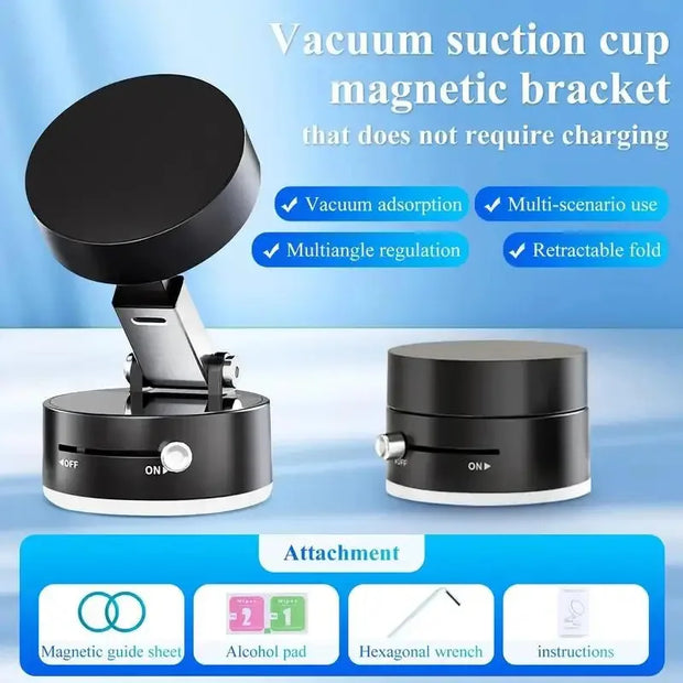 Magnetic Phone Holder Stand, Adjustable & Foldable, Strong Suction Cup, Vacuum Adsorption, Portable Multifunctional Mobile Phone