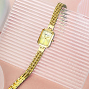 BERNY Gold Watch for Women Mini Square Exquisite Versatile Ladies Watch Luxury Fashion Jewelry Bracelet Wristwatch for Women
