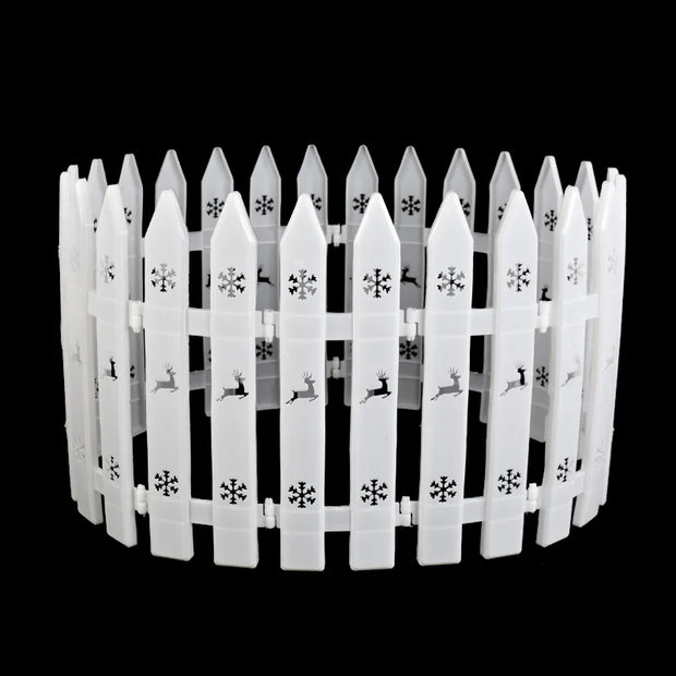 10/15/20Pcs Christmas Tree Fence Decoration White Plastic Plant Mini Fence For New Year Party Home Garden Holiday Indoor Decor