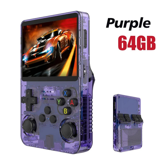 R36S Retro Handheld Video Game Console Linux System 3.5-inch IPS Screen Mini Portable Handheld Video Player 64GB 15000 Games