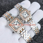 Custom Women Luxury Brand Square Roman Dial Gold And Silver Women's Steel With Diamond Case Quartz Movement Watches
